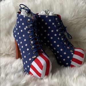 Jeffrey Campbell Lita Boots American USA Flag